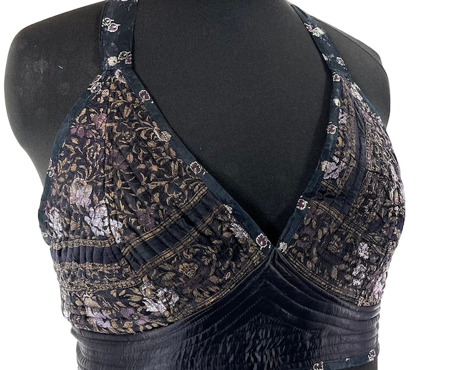 4XL Phoenix Tribal Top. New cut in Up-cycled Silk brocade.  SKU:1028-7665