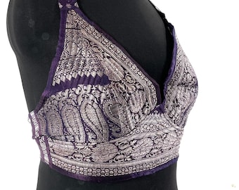 L/XL Phoenix Tribal Top. New cut in up-cycled Silk Brocade, SKU:1025-7685