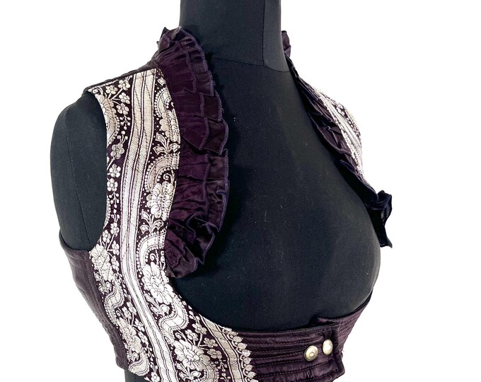 M. Underbust Corset Bustier Silk Brocade Top  SKU:442-9366
