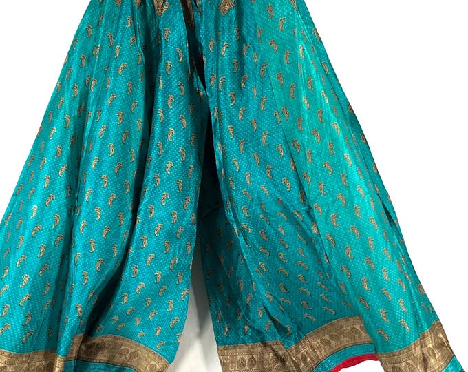 Eloise Culottes in Summer Silk, One size trousers with Elasticated Waist. (Wide Leg Palazzo Pants)  SKU:830-8705
