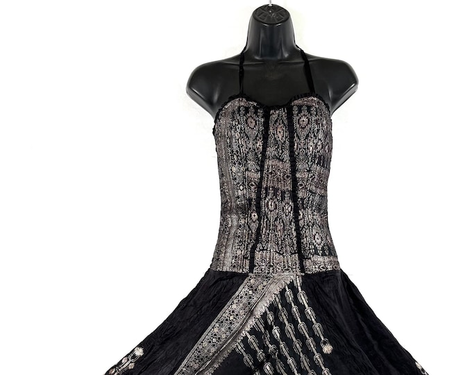 Vivienne Jumpsuit - Harem Style. In a heavier, quality Silk Brocade. One size. Womens Corset Dungarees SKU:550-7600