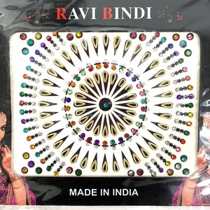 Deluxe Bindi Pack of Face Jewellery. Face Gem Glitter Festival Party, Indian Wedding