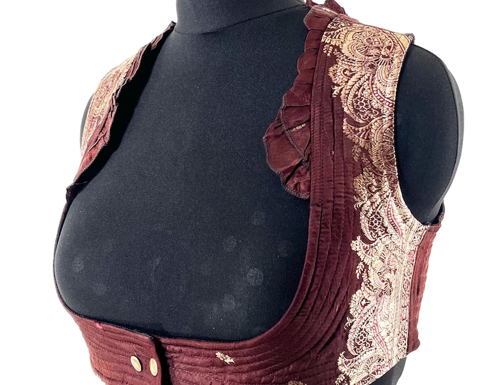 3XL Underbust Corset Bustier Top in Silk Brocade.  SKU:446-8905
