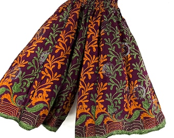 Estrella Short Leg Culottes in Summer Silk, One Size Elasticated Waist Trousers (Wide Leg Palazzo Pants) SKU:821-7403