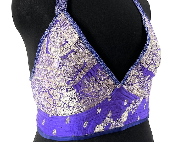 4XL Phoenix Tribal Top. New cut in Up-cycled Silk brocade.  SKU:1028-7668