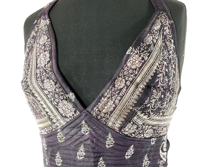 S Phoenix Tribal Top. New cut in Silk brocade. SKU:1022-7644