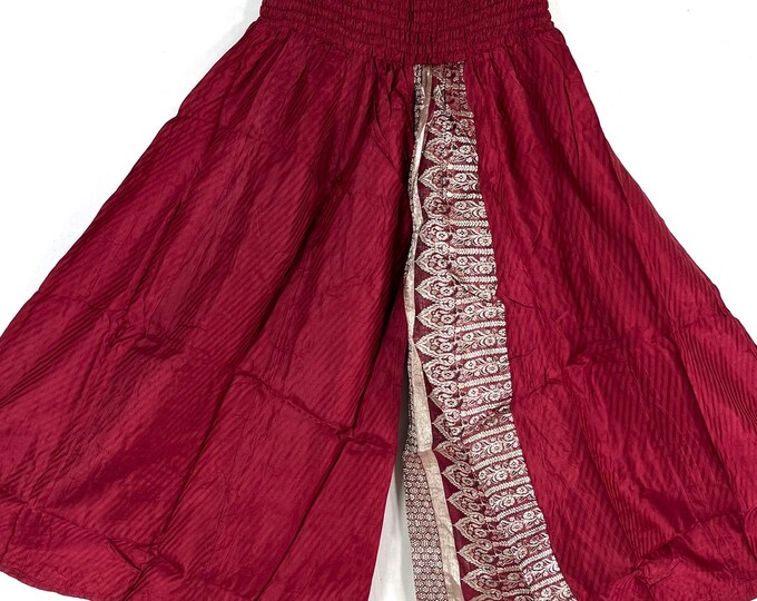 Amy Plus Plus Size Culottes in Silk brocade 2XL trousers Elasticated Waist, great for a fuller figure. (Wide Leg Palazzo Pants) SKU:812-9150