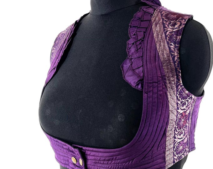 3XL Underbust Corset Bustier Top in Silk Brocade.  SKU:446-8926