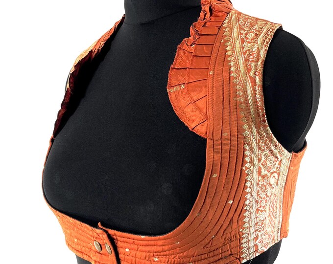3XL Underbust Corset Bustier Top in Silk Brocade.  SKU:446-8908