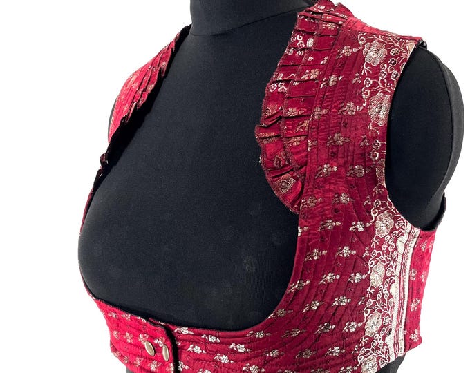3XL Underbust Corset Bustier Top in Silk Brocade.  SKU:446-8920