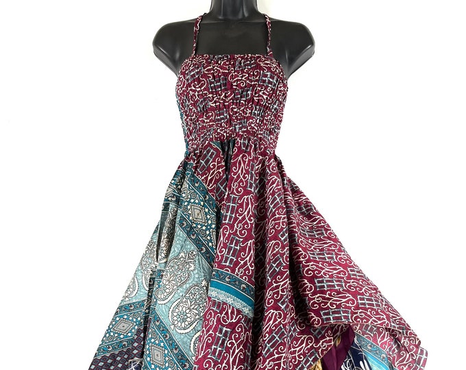 Tatiana Fairy Dress 43" (109cm) Long, One Size; Silk Maxi Summer Dress, Tall Girl Sundress, SKU: 902-7584