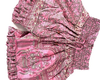 XL. Silk Venus Shorts Pink Hot Pants Yoga Dance Rave, Soft, Up-cycled Silky, Sexy Shorts.