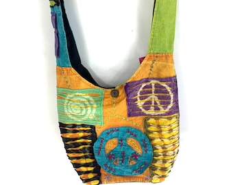 Hippy Shoulder Bag - the classic cotton day bag. Cross body style