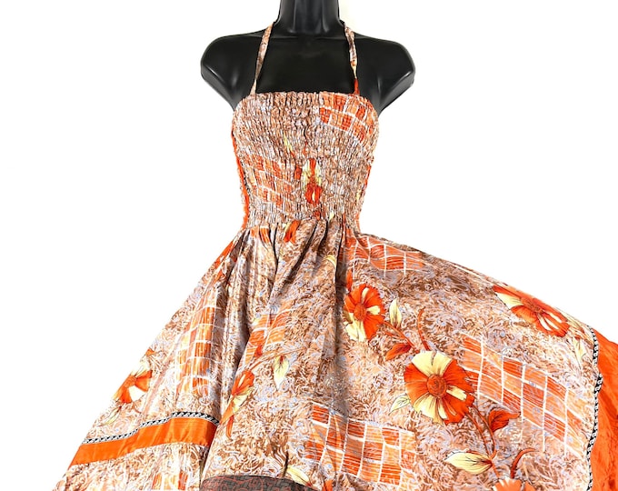 Tatiana Fairy Dress 43" (109cm) Long, One Size; Silk Maxi Summer Dress, Tall Girl Sundress, SKU: 902-7583