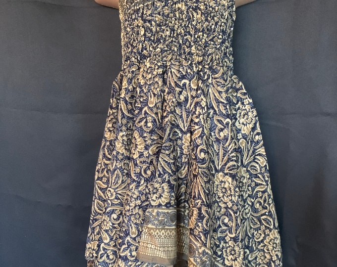 Kids Fairy Dress in Blue & Beige.