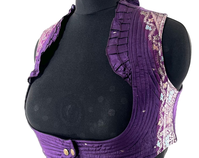 3XL Underbust Corset Bustier Top in Silk Brocade.  SKU:446-8909