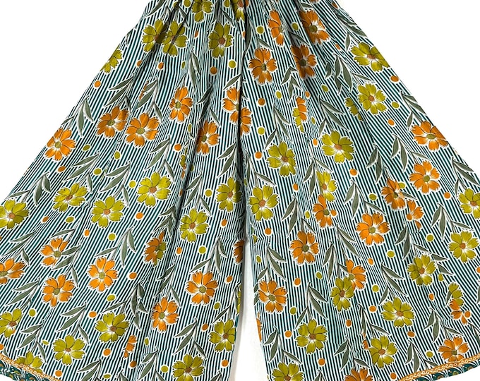 Eloise Culottes in Summer Silk, One size trousers with Elasticated Waist. (Wide Leg Palazzo Pants)  SKU:830-8702
