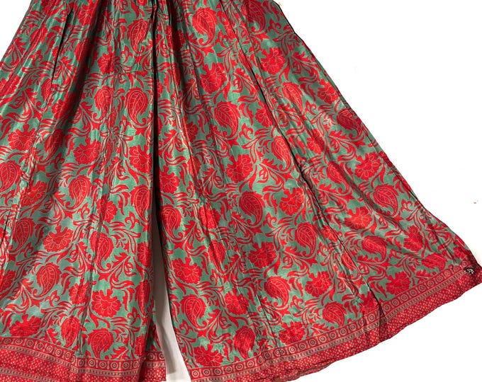 Delilah Plus Size Culottes in Summer Silk with XL Elasticated Waist, great for a fuller figure. (Wide Leg Palazzo Pants) SKU:838-8755