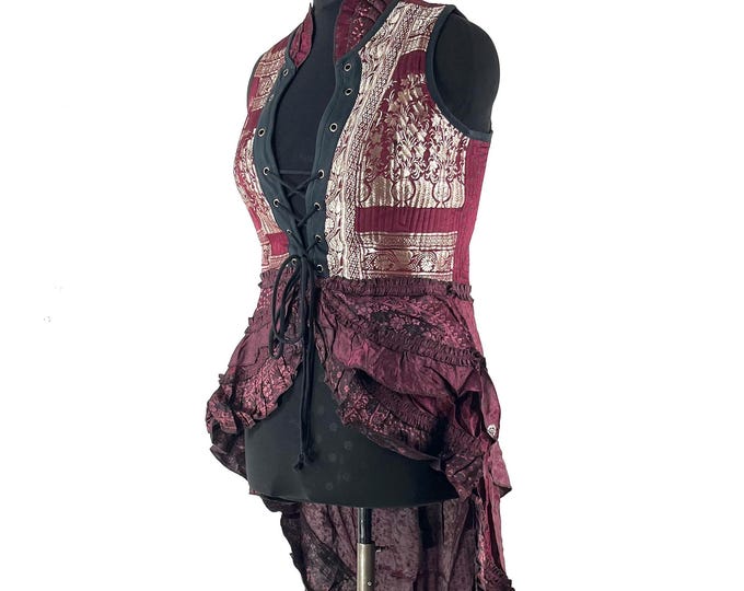 Isabella Corset Dress - Steampunk - Silk Brocade - UK-2XL (SKU:2001-9594)