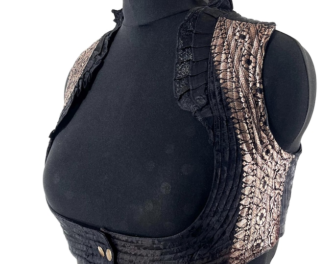 3XL Underbust Corset Bustier Top in Silk Brocade.  SKU:446-8906