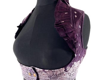 Underbust Corset Top Rose S; Vintage Silk Brocade Handmade (SKU:441-8847)