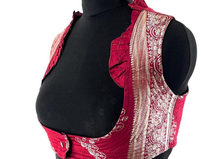 3XL Underbust Corset Bustier Top in Silk Brocade.  SKU:446-8921