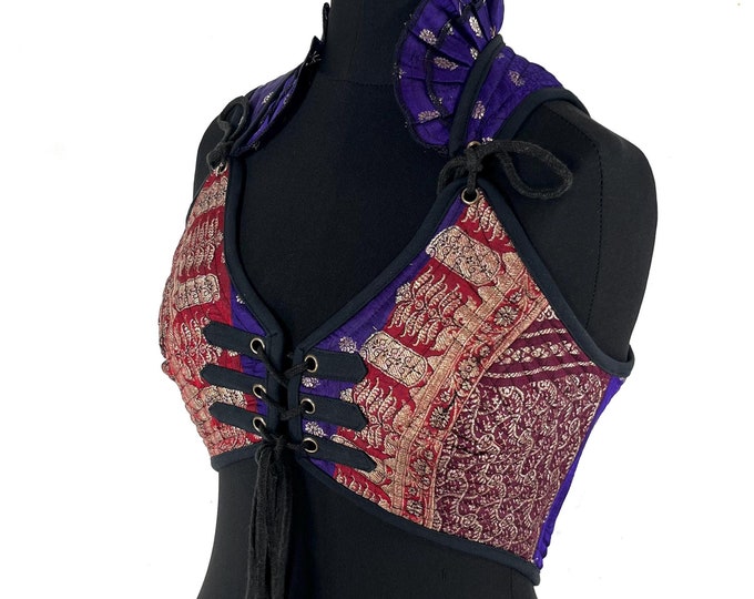 M. Fae Corset Top; handmade from silk brocade  SKU:3032-8113