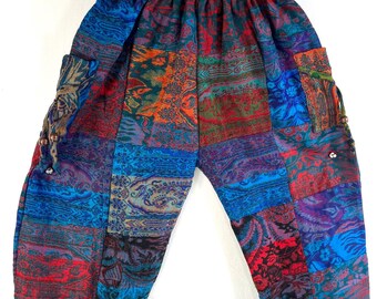 Patchwork Blanket Harem Pants. One size. Warm Baggy Trousers. Perfect for chilly days and evenings. SKU:790-5570
