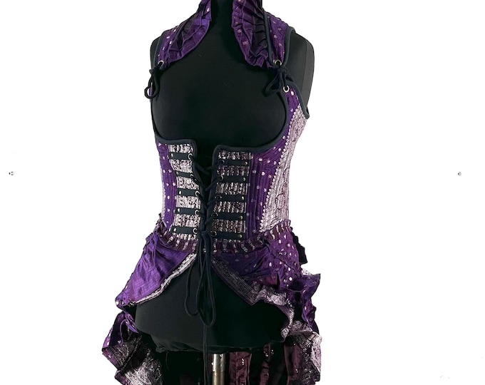 M Elisa Bustier Dress; a long body under-bust corset dress in Silk Brocade. SKU:2004-8307