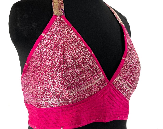 4XL Phoenix Tribal Top. New cut in Up-cycled Silk brocade.  SKU:1028-7663
