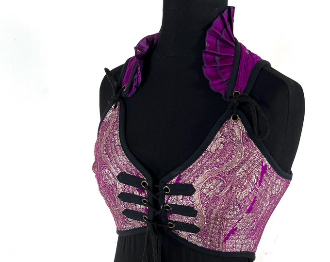S. Fae Corset Top; handmade from silk brocade  SKU:3031-8115
