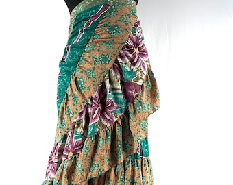 Kezia Gypsy Silk Wrap Skirt in One size (Can be worn as a dress). SKU:930-7398