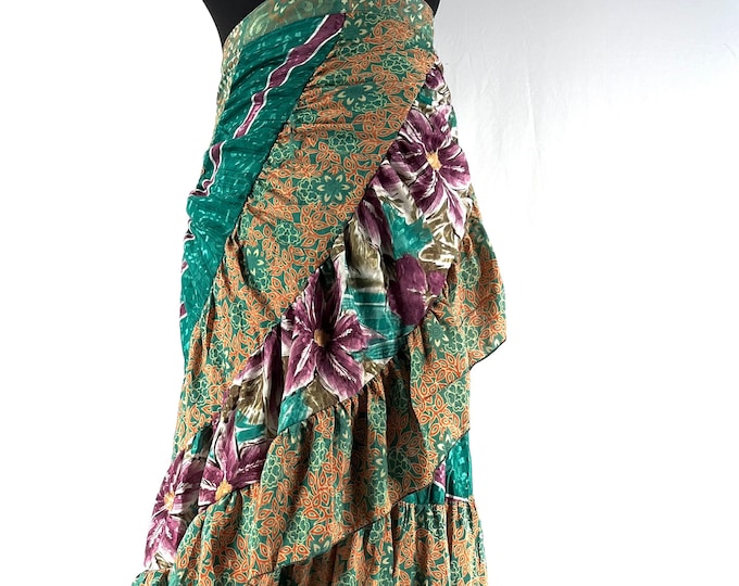 Kezia Gypsy Silk Wrap Skirt in One size (Can be worn as a dress). SKU:930-7398