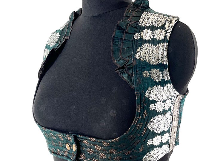 3XL Underbust Corset Bustier Top in Silk Brocade.  SKU:446-8917