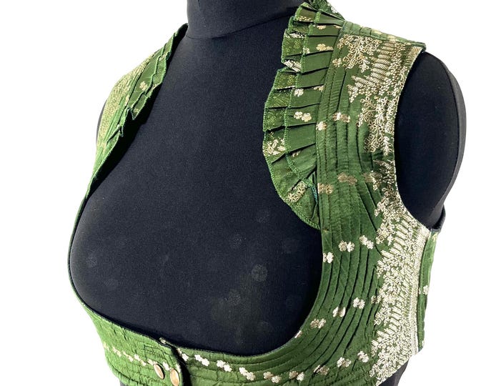 3XL Underbust Corset Bustier Top in Silk Brocade.  SKU:446-8912