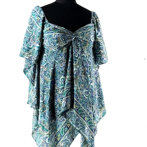 Top sedoso y vaporoso estilo bohemio de Stevie - Blusa estilo hada del bosque y jardín (SKU:440-8329)
