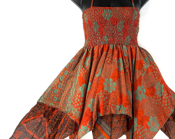 Gina Plus size, Fairy Dress Long 38" in Summer Silk (An ideal Maternity, Tall Girl Dress) SKU:906-7336