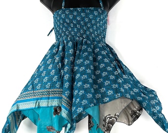 Gina Plus size, Fairy Dress Long 38" in Summer Silk (An ideal Maternity, Tall Girl Dress) SKU:906-7341