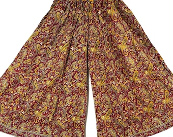 Jupe-culotte Eloise - Soie d'été - Taille unique Royaume-Uni - Pantalon Palazzo à jambe large
