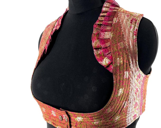 3XL Underbust Corset Bustier Top in Silk Brocade.  SKU:446-8925