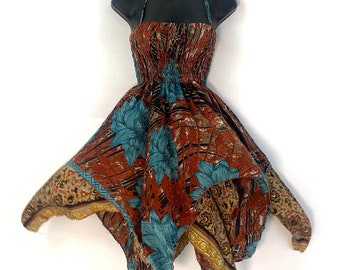 Isla Teenager Silk Fairy Dress; Length 28" (71cm) One size (Boho Short Girl Summer Festival Dress)