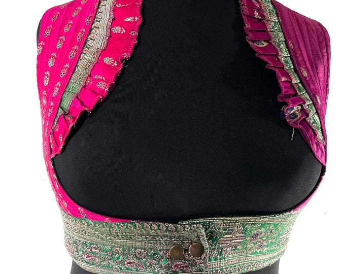 L. Underbust Corset Bustier Silk Brocade Top  SKU:443-9023