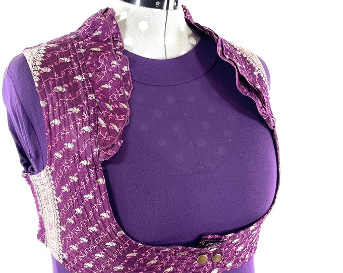 5XL Vintage Silk Brocade Corset Bustier Top – Handmade Plus Size Laced Bodice (SKU:448-9377)