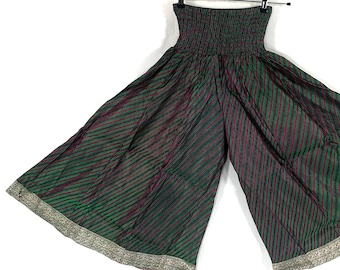 Malika Short Leg Culottes - Silk Brocade - Wide Leg Palazzo Pants  SKU:815-6612