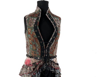 Corset Dress L Amalie - Silk - Fantasy Steampunk - Sleeveless - Bustle SKU:2042-7740