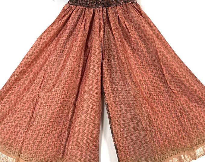 Eloise Culottes in Summer Silk, One size trousers with Elasticated Waist. (Wide Leg Palazzo Pants)  SKU:830-8714