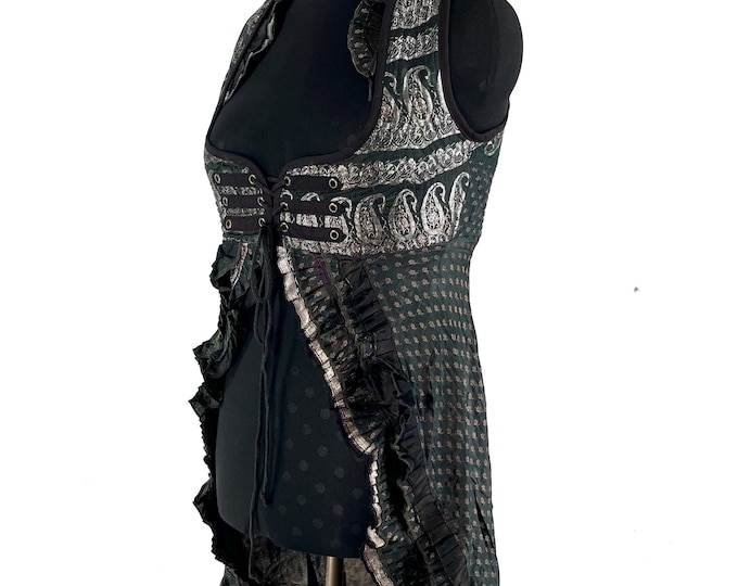 2XL Alaxi Bustier Dress - Corset Dress - Vintage Silk Brocade (SKU: 2115-8140)