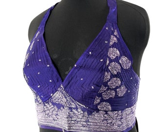 2XL Phoenix Tribal Top. New cut silk brocade halter top  SKU:1026-7689