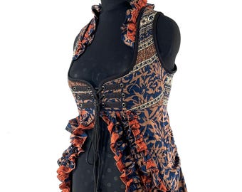 2XL Celeste Bustier Dress - Underbust Corset Dress - Vintage Silk (SKU:984-9574)