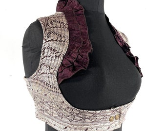 L. Underbust Corset Top Bustier. Silk Brocade SKU:443-7198